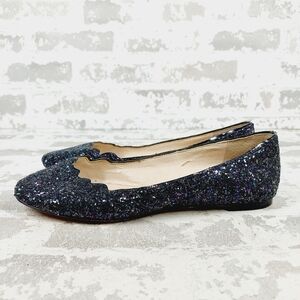NEW Sam Edelman Alaine Black Glitter Slip On Flats K125